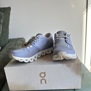ON Running Cloud Sneakers in Light Blue and White